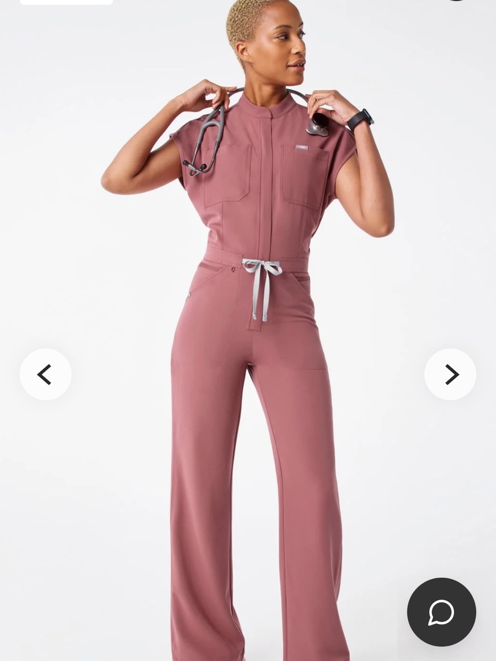 Figs Rafaela Wide-Leg Jumpsuit | XS | Mauve